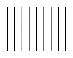 Black and white graphic of vertical lines.