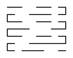 Black and white graphic of vertical and horizontal lines with spaces open between the lines.