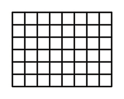 Black and white graphic of vertical and horizontal lines.
